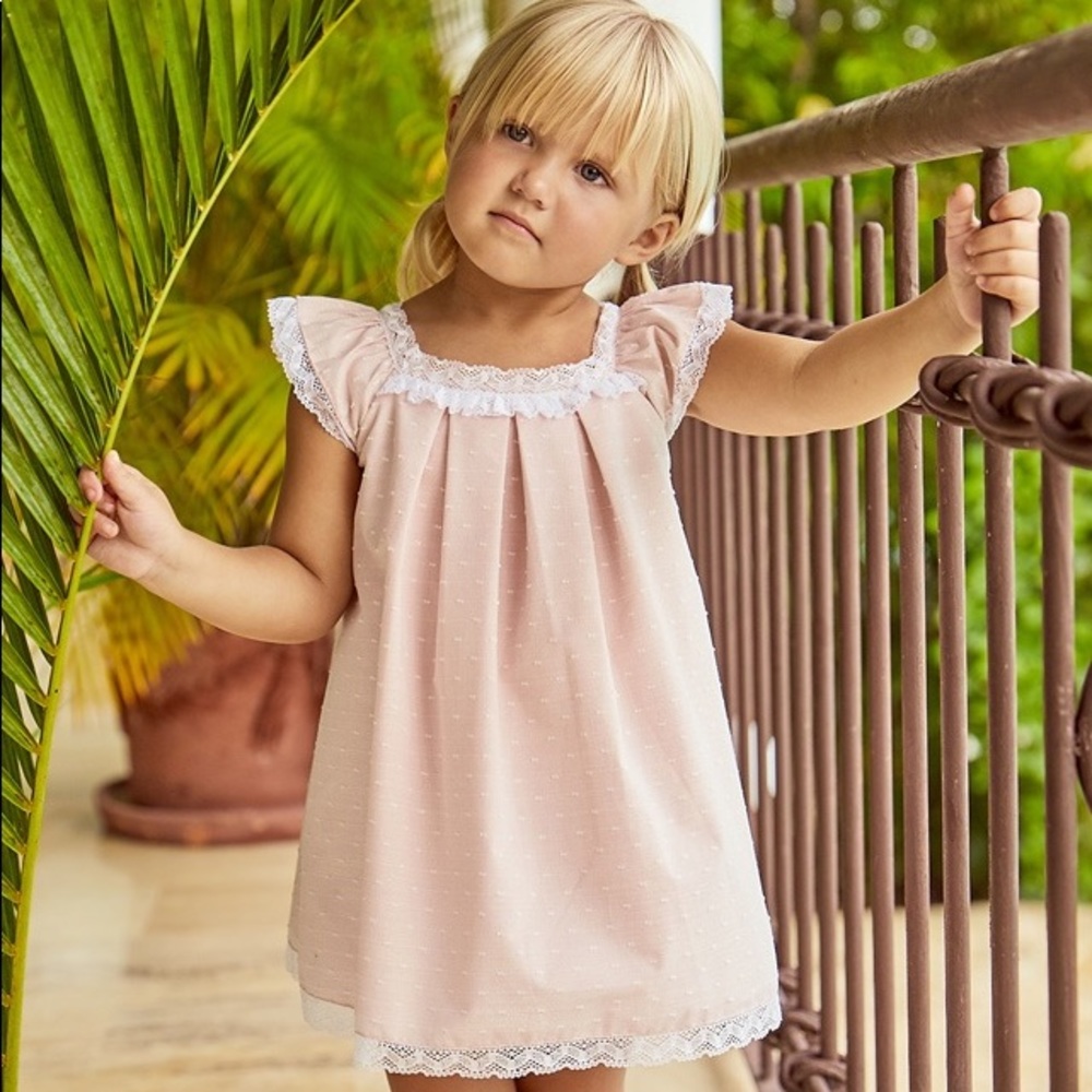 Bella Bliss Gold Thread Greta Dress Swiss Dot Lace